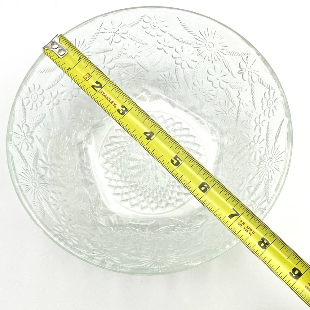 Vintage 1990s Indiana Glass Pineapple &‎ Floral Clear 7.5
